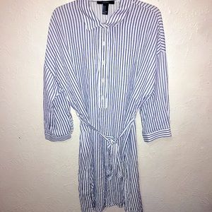 Striped Long Sleeve Dress💙🤍